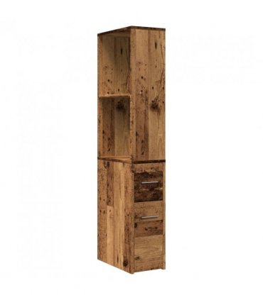 vidaXL Narrow Bathroom Cupboard with Wheels Old Wood Engineered Wood — V0672055303