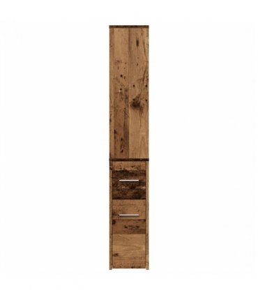 vidaXL Narrow Bathroom Cupboard with Wheels Old Wood Engineered Wood — V0672055303