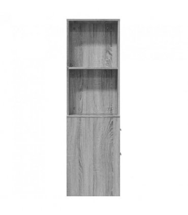 vidaXL Narrow Bathroom Cupboard with Wheels Grey Sonoma Engineered Wood — V0672055305