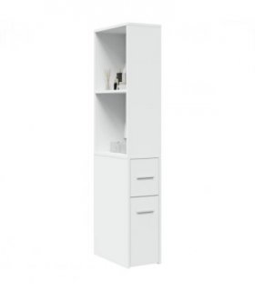 vidaXL Narrow Bathroom Cupboard with Wheels White Engineered Wood — V0672055306