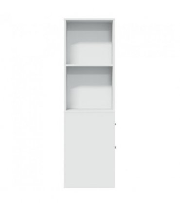 vidaXL Narrow Bathroom Cupboard with Wheels White Engineered Wood — V0672055306