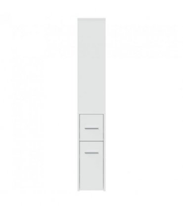vidaXL Narrow Bathroom Cupboard with Wheels White Engineered Wood — V0672055306