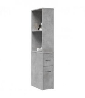 vidaXL Narrow Bathroom Cupboard with Wheels Concrete Grey Engineered Wood — V0672055310