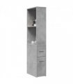 vidaXL Narrow Bathroom Cupboard with Wheels Concrete Grey Engineered Wood — V0672055310