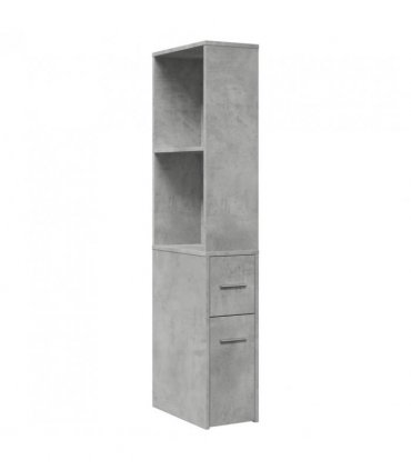 vidaXL Narrow Bathroom Cupboard with Wheels Concrete Grey Engineered Wood — V0672055310