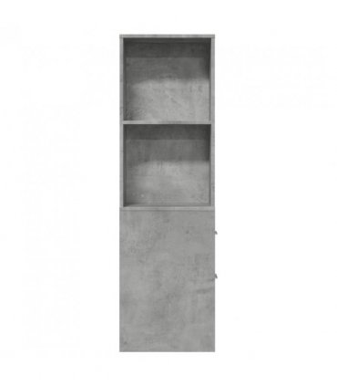 vidaXL Narrow Bathroom Cupboard with Wheels Concrete Grey Engineered Wood — V0672055310