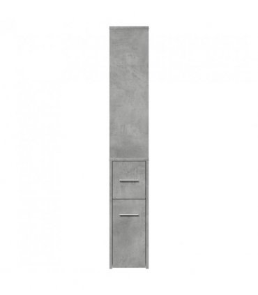 vidaXL Narrow Bathroom Cupboard with Wheels Concrete Grey Engineered Wood — V0672055310