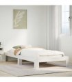 vidaXL Bed Frame without Mattress White 75x190 cm Small Single Solid Wood Pine — Size: 75 x 190 cm — V0672055316