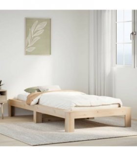 vidaXL Bed Frame | Natural Wood | Solid Pine Wood | Small Single | Bed Frame — Size: 75 x 190 cm