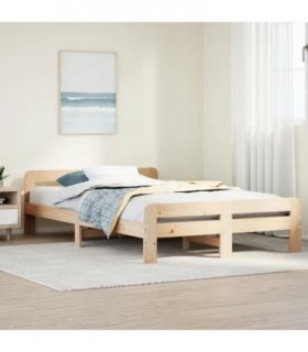 vidaXL Bed Frame without Mattress 120x190 cm Small Double Solid Wood Pine — Colour: natural, Size: 120 x 190 cm — V0672055367
