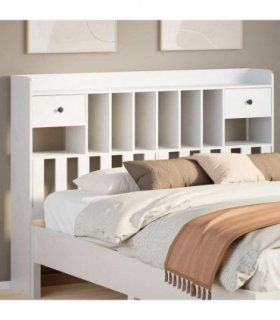 vidaXL Headboard with Storage White 140 cm Solid Wood Pine