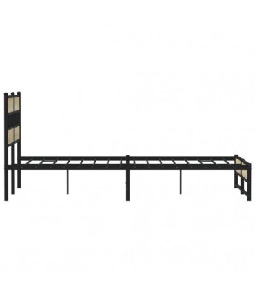 vidaXL Metal Bed Frame without Mattress Sonoma Oa — Size: 160 x 200 cm, Model: with headboard & dual low footboard — V0672055430