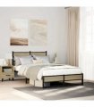 vidaXL Metal Bed Frame without Mattress Sonoma Oa — Size: 120 x 200 cm, Model: with headboard & dual low footboard — V0672055441