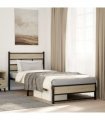 vidaXL Metal Bed Frame without Mattress Sonoma Oak — Size: 90 x 200 cm, Model: with headboard & dual low footboard — V0672055453