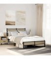 vidaXL Metal Bed Frame without Mattress Sonoma Oa — Size: 120 x 190 cm, Model: with headboard & dual low footboard — V0672055490