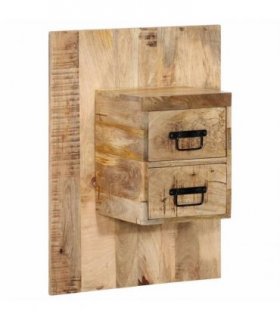 vidaXL Bedside Cabinet 60x32x80 cm Solid Rough Wood Mango