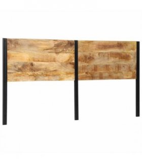 vidaXL Headboard 200 cm Solid Wood Mango and Iron