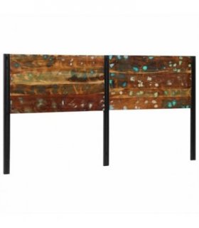 vidaXL Headboard 200 cm Solid Wood Reclaimed and Iron