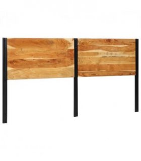 vidaXL Headboard 200 cm Solid Wood Acacia and Iron
