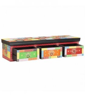vidaXL TV Cabinet Multicolour 100 x 30 x 24 cm Solid Mango wood