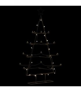 vidaXL Metal Christmas Tree for Decoration Black 140 cm