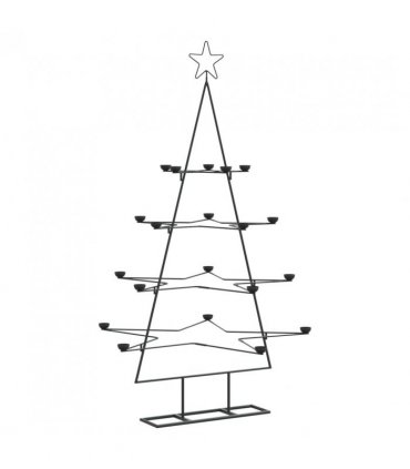 vidaXL Metal Christmas Tree for Decoration Black 140 cm