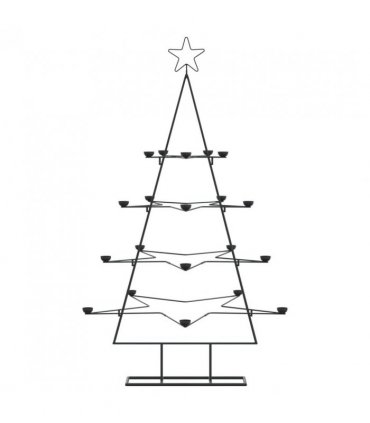 vidaXL Metal Christmas Tree for Decoration Black 140 cm