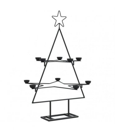vidaXL Metal Christmas Tree for Decoration Black 75 cm
