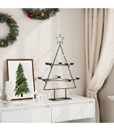 vidaXL Metal Christmas Tree for Decoration Black 75 cm