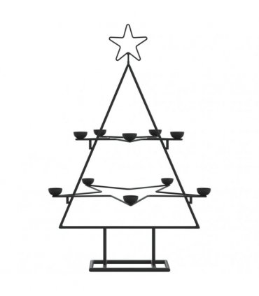 vidaXL Metal Christmas Tree for Decoration Black 75 cm