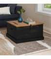 vidaXL Storage Chest HALDEN Black 91x91x47 cm Solid Wood Pine
