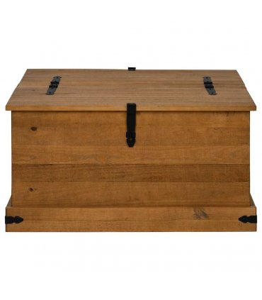 vidaXL Storage Chest HALDEN 91x91x47 cm Solid Wood Pine — Colour: natural