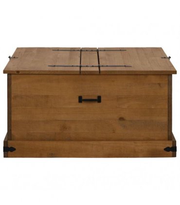 vidaXL Storage Chest HALDEN 91x91x47 cm Solid Wood Pine — Colour: natural