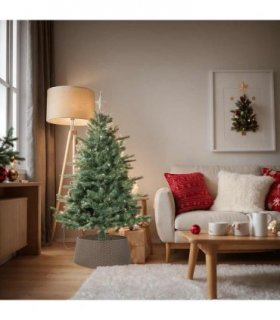 vidaXL Christmas Tree Skirt Brown Ø65x23 cm Plastic — Size: 65 x 23 cm