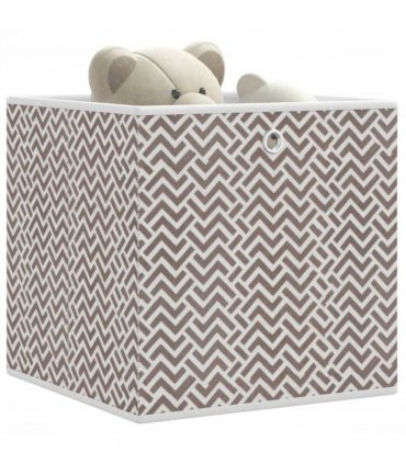 vidaXL Foldable Storage Boxes 10 pcs Brown 32x32x32 cm Non-woven Fabric