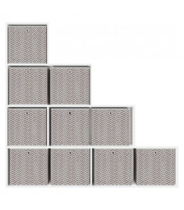 vidaXL Foldable Storage Boxes 10 pcs Brown 32x32x32 cm Non-woven Fabric
