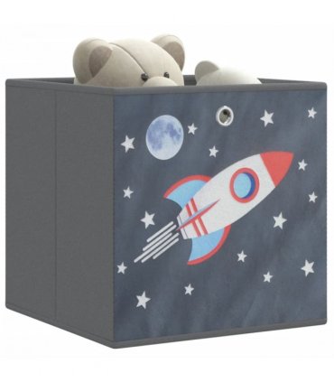 vidaXL Foldable Storage Boxes 10 pcs Grey 32x32x32 cm Non-woven Fabric