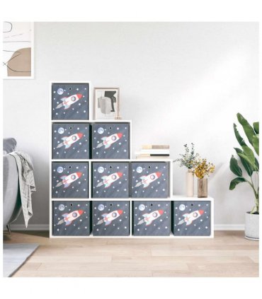 vidaXL Foldable Storage Boxes 10 pcs Grey 32x32x32 cm Non-woven Fabric
