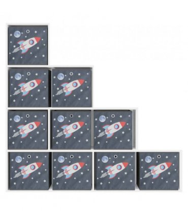 vidaXL Foldable Storage Boxes 10 pcs Grey 32x32x32 cm Non-woven Fabric