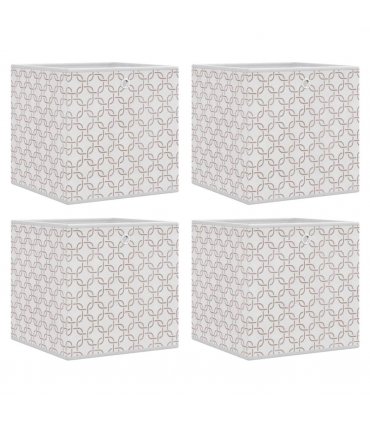 vidaXL Foldable Storage Boxes 4 pcs Cream 32x32x32 cm Non-woven Fabric