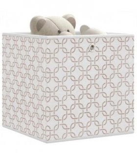vidaXL Foldable Storage Boxes 10 pcs Cream 32x32x32 cm Non-woven Fabric