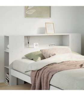 vidaXL Headboard with Storage White 160 cm Solid Wood Pine