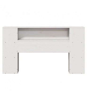 vidaXL Headboard with Storage White 135 cm Solid Wood Pine