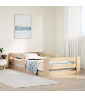 vidaXL Bed Frame without Mattress 75x190 cm Small Single Solid Wood Pine — Colour: natural, Size: 75 x 190 cm — V0672055891