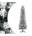 vidaXL Artificial Slim Christmas Tree with Flocked Snow 180 cm PVC&PE — Model: without led