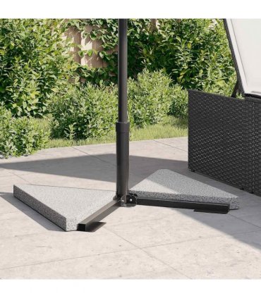 vidaXL Umbrella Weight Plates 2 pcs Grey Granite Triangular 14 kg