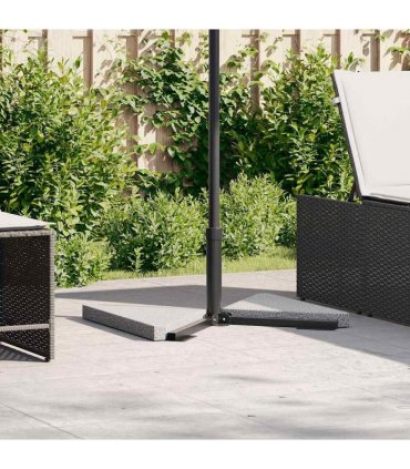 vidaXL Umbrella Weight Plates 2 pcs Grey Granite Triangular 14 kg