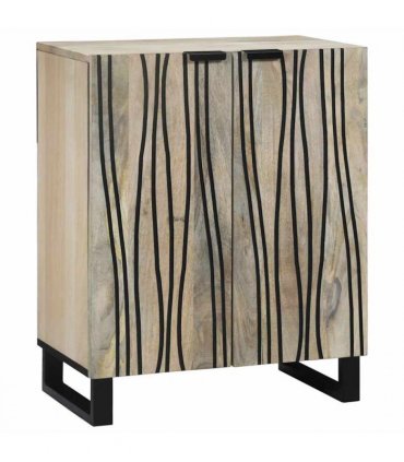 vidaXL Sideboard White 60 x 33.5 x 75 cm Solid Mango Wood