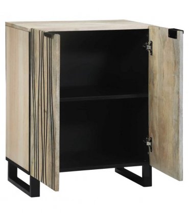 vidaXL Sideboard White 60 x 33.5 x 75 cm Solid Mango Wood