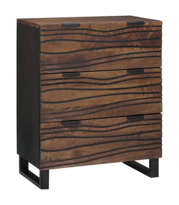 vidaXL Sideboard with Drawer Brown 60 x 33.5 x 75 cm Solid Mango wood — Colour: Walnut